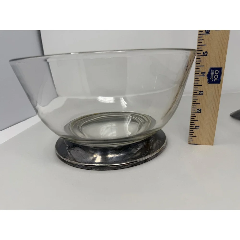 Silver Smith Studios Glass Bowl with Weighted Sterling Base and Serving Utensil